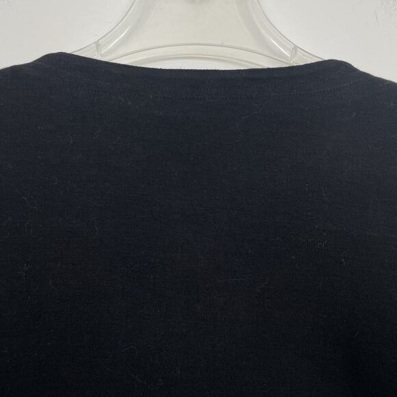 Michael Simon Lite Christmas Cardigan Sweater Size M Black Embroidered Colorful - Picture 7 of 7